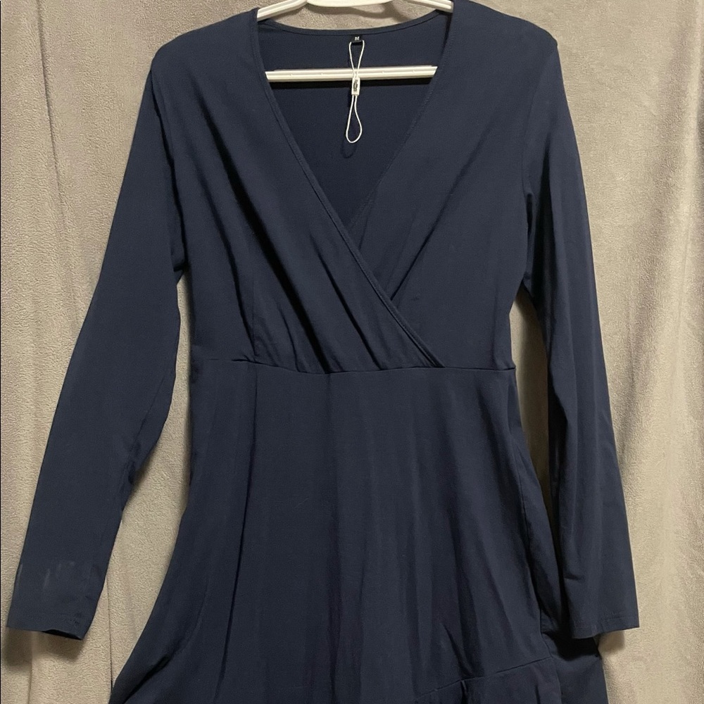 Navy blue high low dress medium